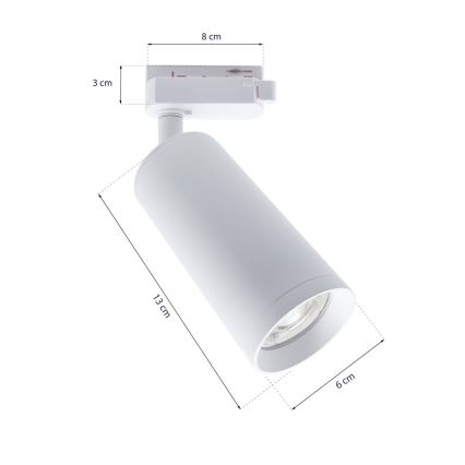 Foco em sistema de carril MICA 3xGU10/25W/230V branco