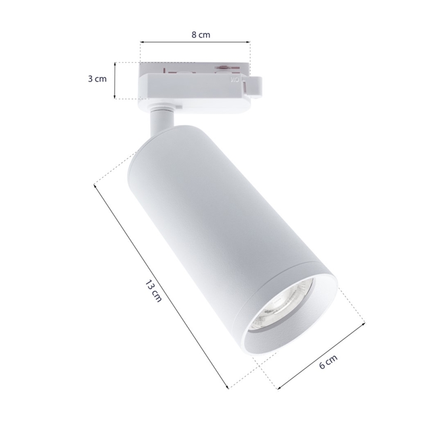 Foco em sistema de carril MICA 3xGU10/25W/230V branco