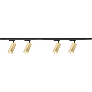 Foco em sistema de carril MICA 4xGU10/10W/230V dourado/preto
