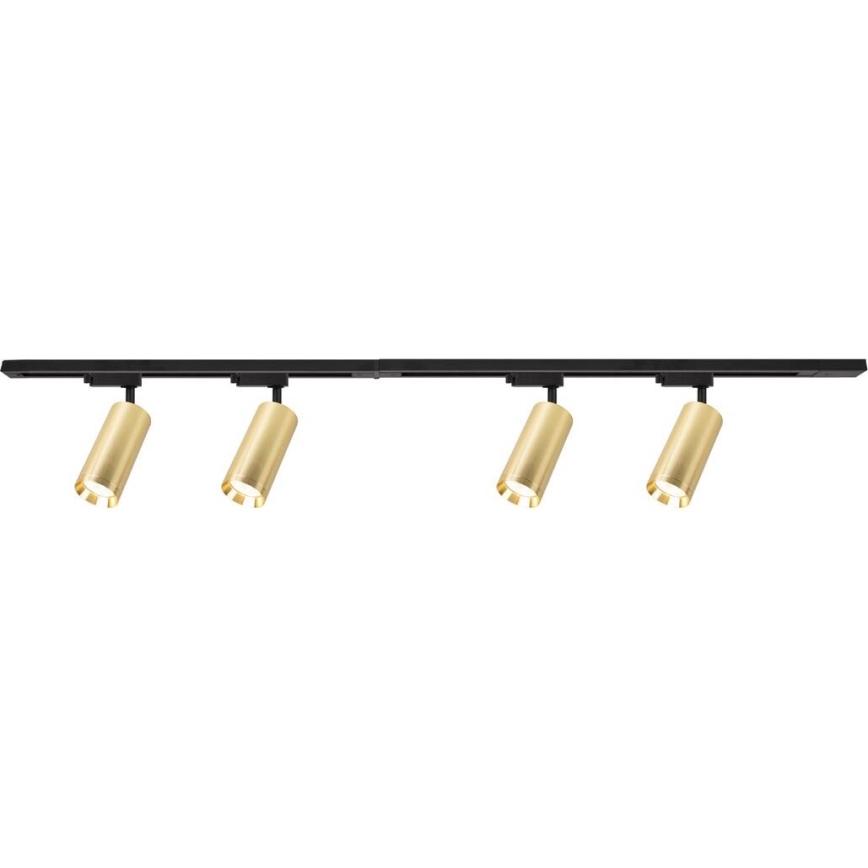 Foco em sistema de carril MICA 4xGU10/10W/230V dourado/preto