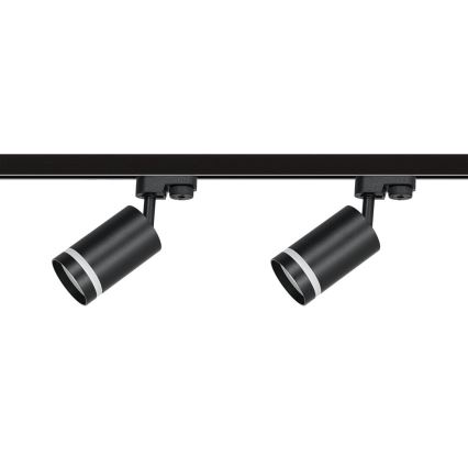 Foco em sistema de carril PIPE 4xGU10/10W/230V 2x1m preto