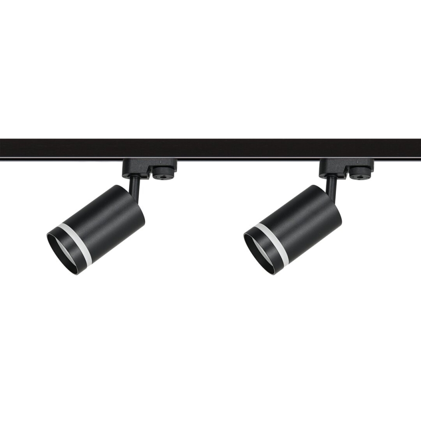 Foco em sistema de carril PIPE 4xGU10/10W/230V 2x1m preto