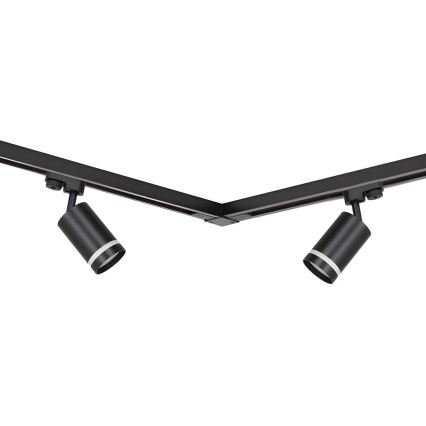 Foco em sistema de carril PIPE 4xGU10/10W/230V 2x1m preto