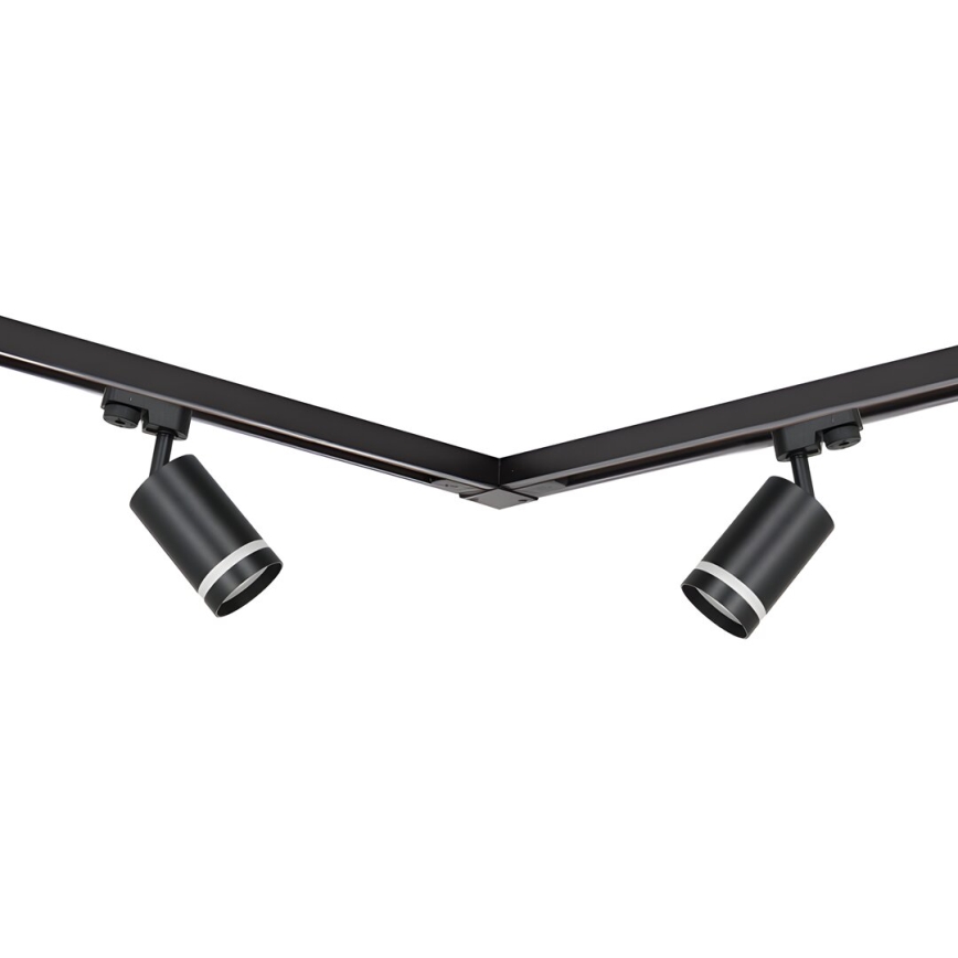Foco em sistema de carril PIPE 4xGU10/10W/230V 2x1m preto