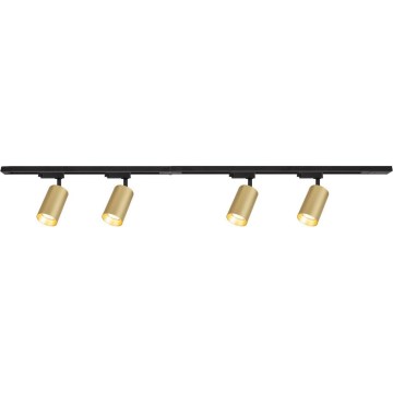 Foco em sistema de carril PIPE 4xGU10/10W/230V dourado/preto