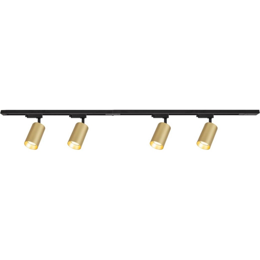 Foco em sistema de carril PIPE 4xGU10/10W/230V dourado/preto