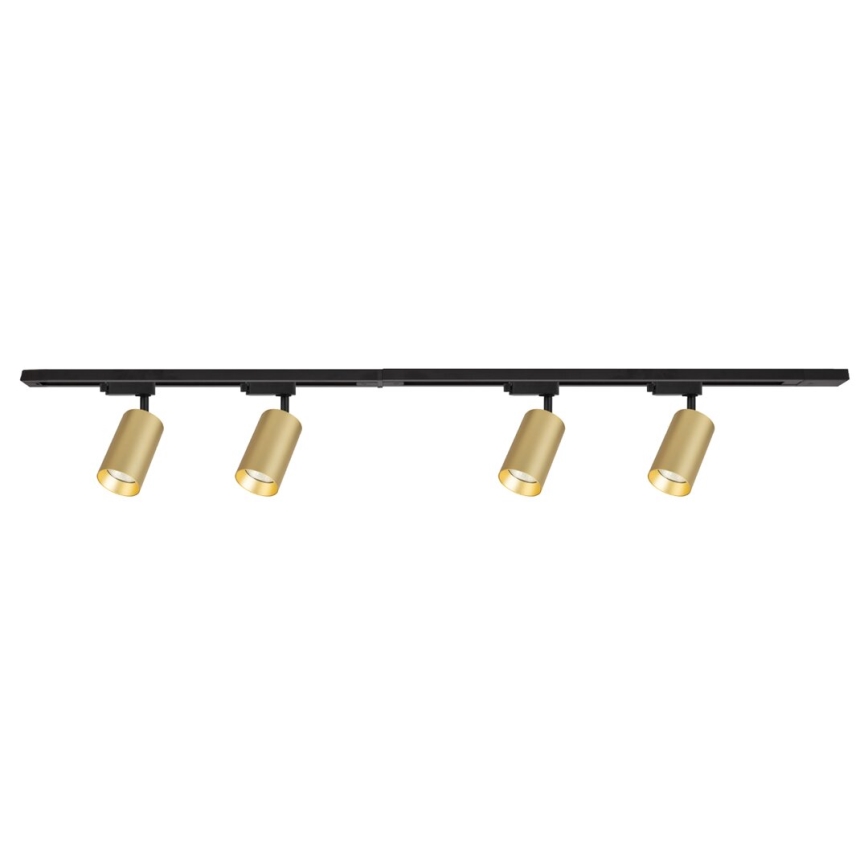 Foco em sistema de carril PIPE 4xGU10/10W/230V dourado/preto