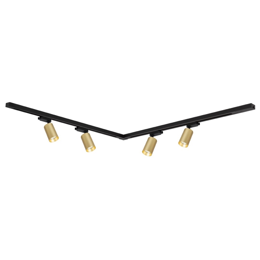 Foco em sistema de carril PIPE 4xGU10/10W/230V dourado/preto