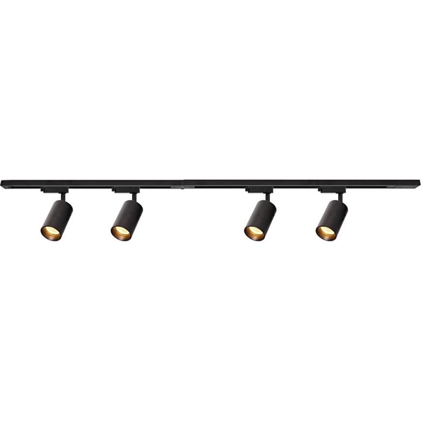 Foco em sistema de carril PIPE 4xGU10/10W/230V preto
