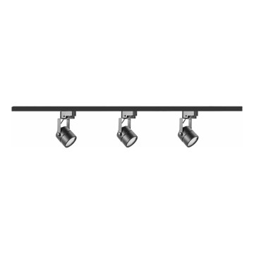Foco em sistema de carril PRAHA 3xGU10/10W/230V preto