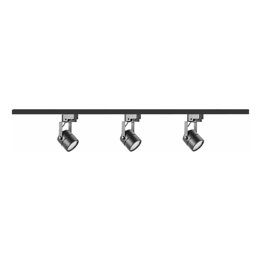 Foco em sistema de carril PRAHA 3xGU10/10W/230V preto