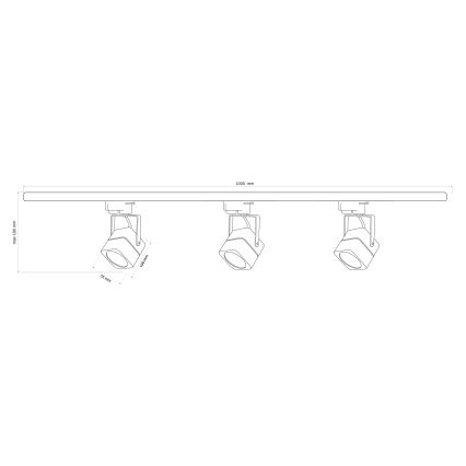 Foco em sistema de carril VIENNA 3xGU10/10W/230V preto