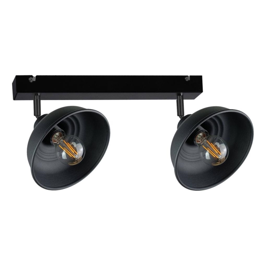 Foco FAUN 2xE27/60W/230V preto