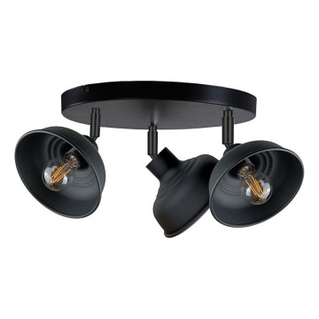 Foco FAUN 3xE27/60W/230V preto