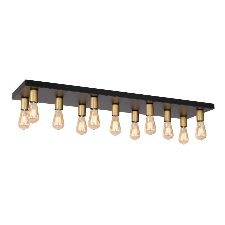 Foco FILO 11xE27/60W/230V preto/dourada