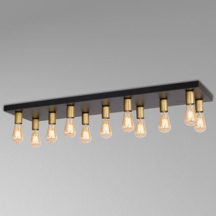 Foco FILO 11xE27/60W/230V preto/dourada