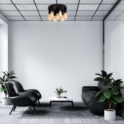 Foco FILO 7xE27/60W/230V preto