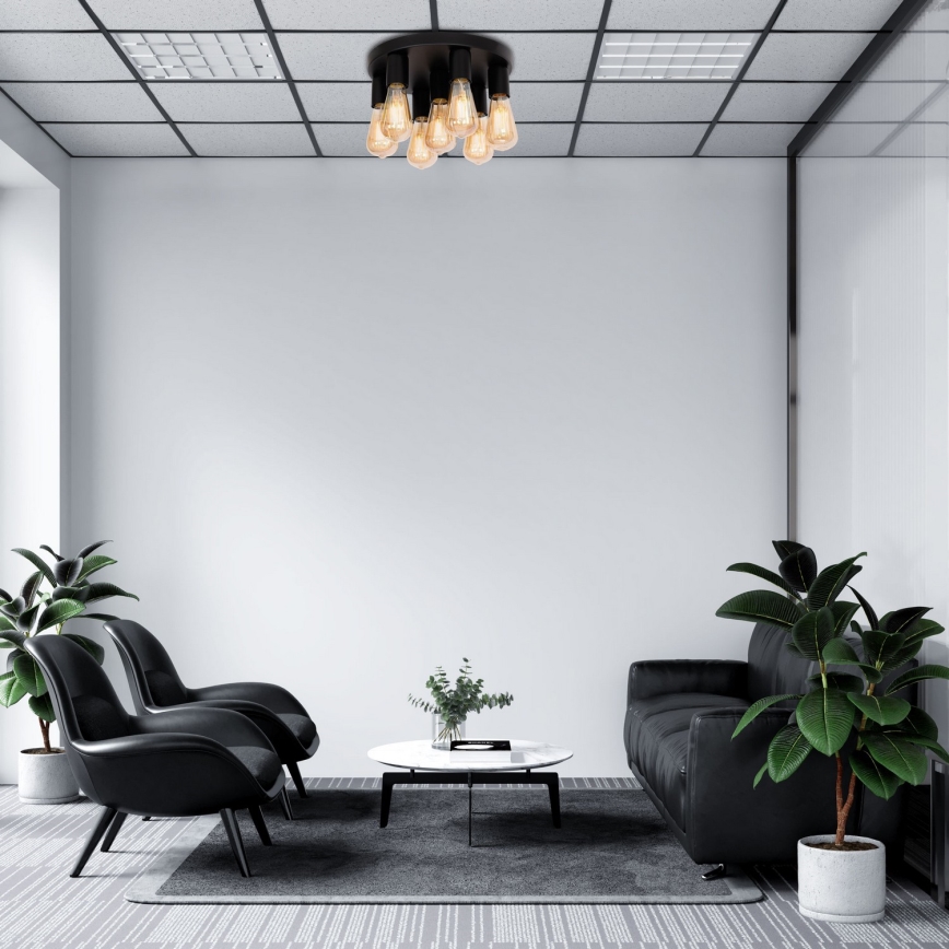 Foco FILO 7xE27/60W/230V preto
