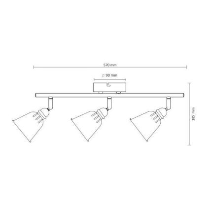 Foco FIONA 3xE14/8W/230V preto