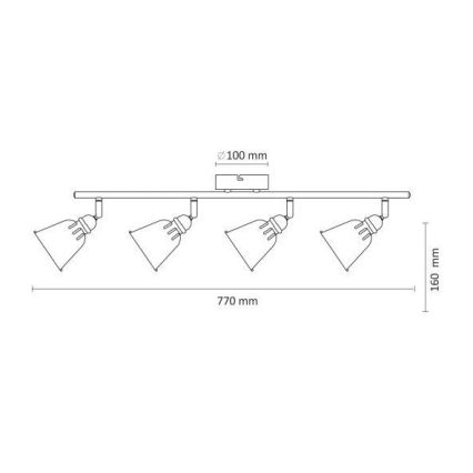 Foco FIONA 4xE14/8W/230V preto