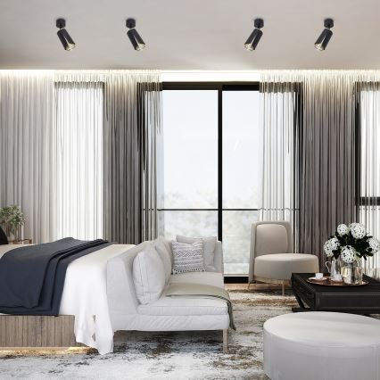 Foco FLOR 1xGU10/8W/230V preto