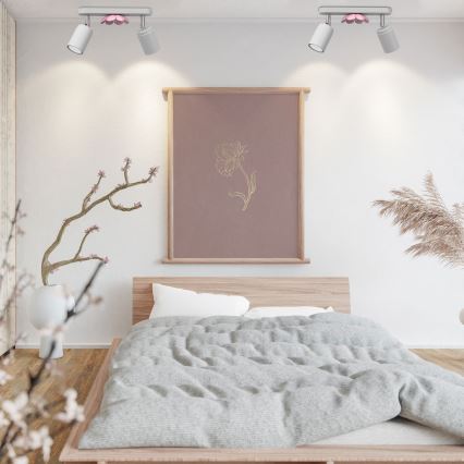 Foco FLOR 2xGU10/8W/230V branco