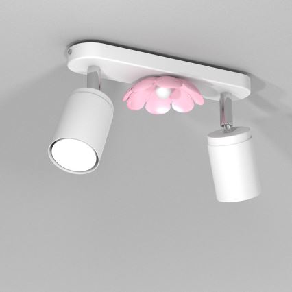 Foco FLOR 2xGU10/8W/230V branco