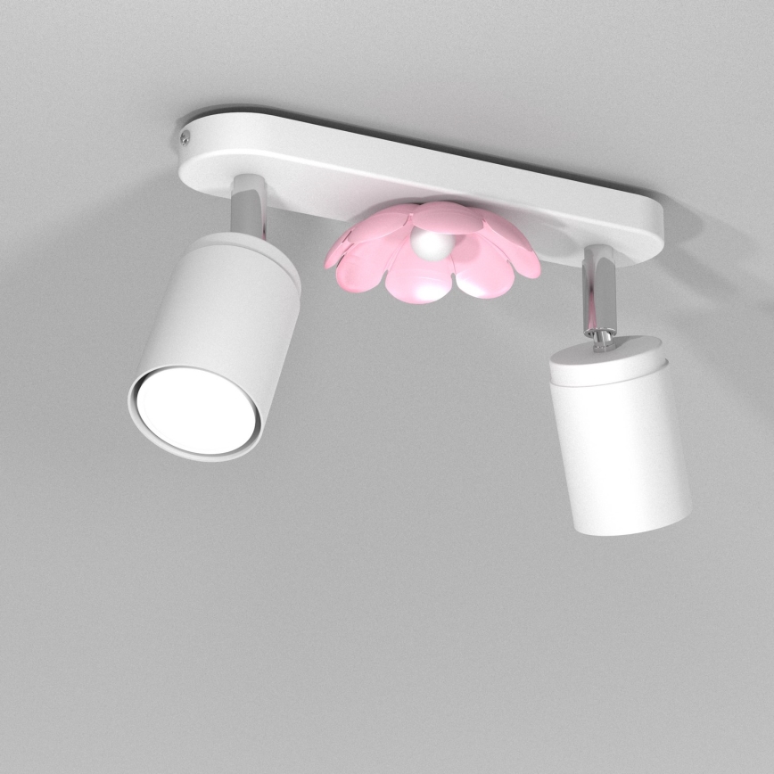 Foco FLOR 2xGU10/8W/230V branco
