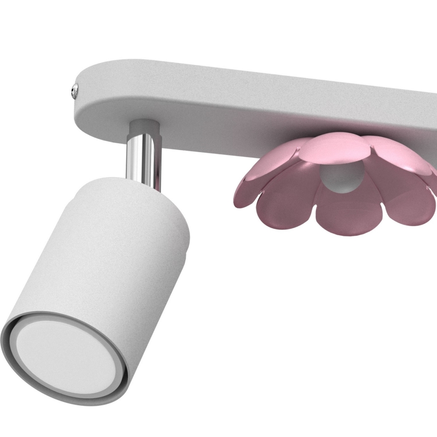 Foco FLOR 2xGU10/8W/230V branco