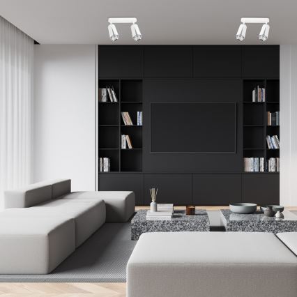 Foco FLOR 2xGU10/8W/230V branco