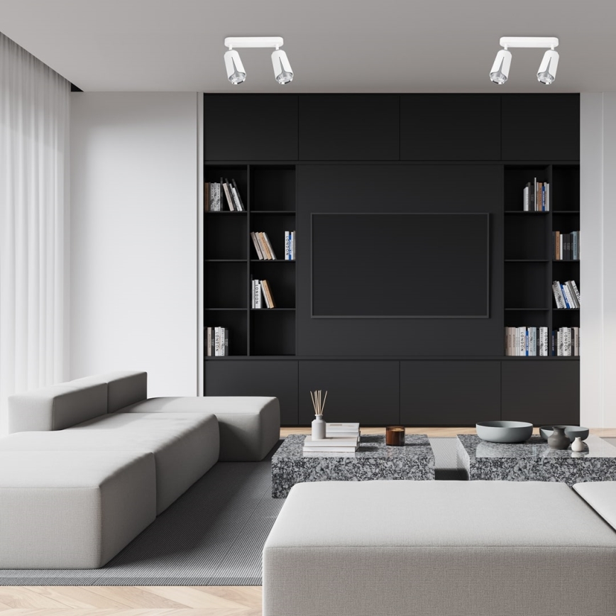 Foco FLOR 2xGU10/8W/230V branco