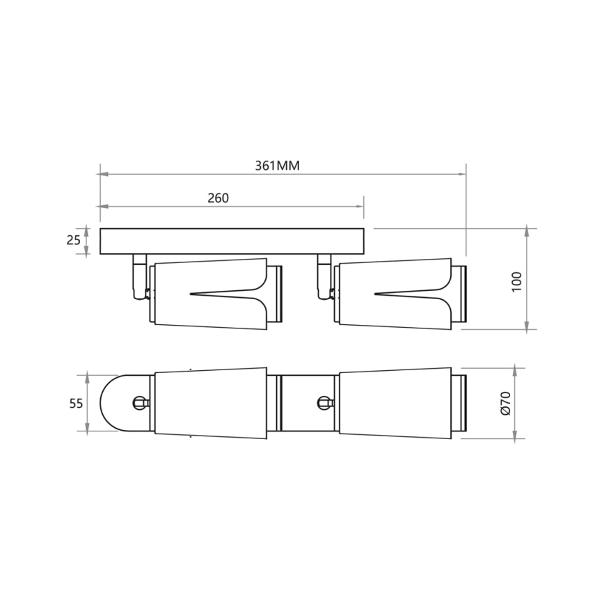 Foco FLOR 2xGU10/8W/230V branco