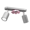 Foco FLOR 2xGU10/8W/230V cromado mate