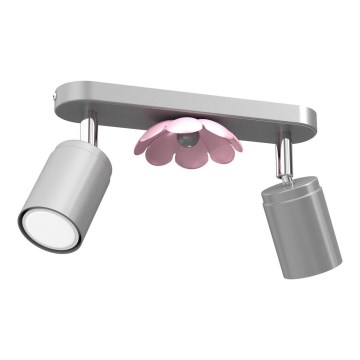 Foco FLOR 2xGU10/8W/230V cromado mate