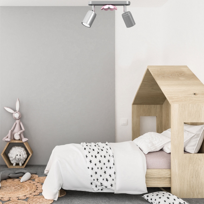 Foco FLOR 2xGU10/8W/230V cromado mate