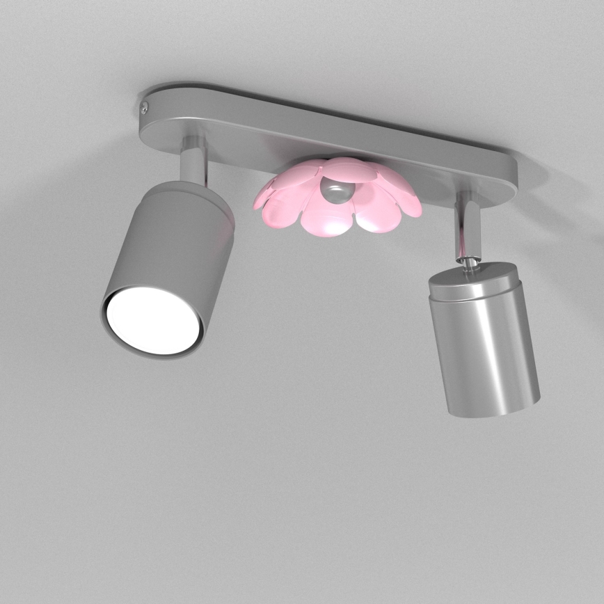Foco FLOR 2xGU10/8W/230V cromado mate