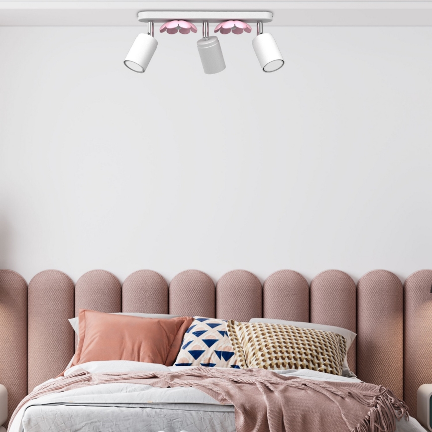 Foco FLOR 3xGU10/8W/230V branco