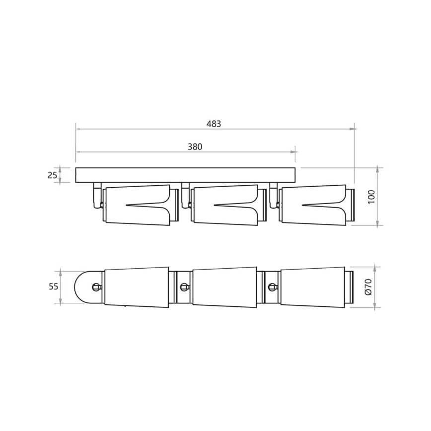 Foco FLOR 3xGU10/8W/230V branco
