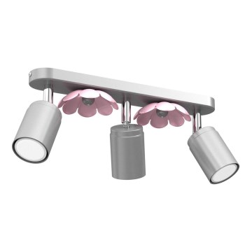 Foco FLOR 3xGU10/8W/230V cromado mate
