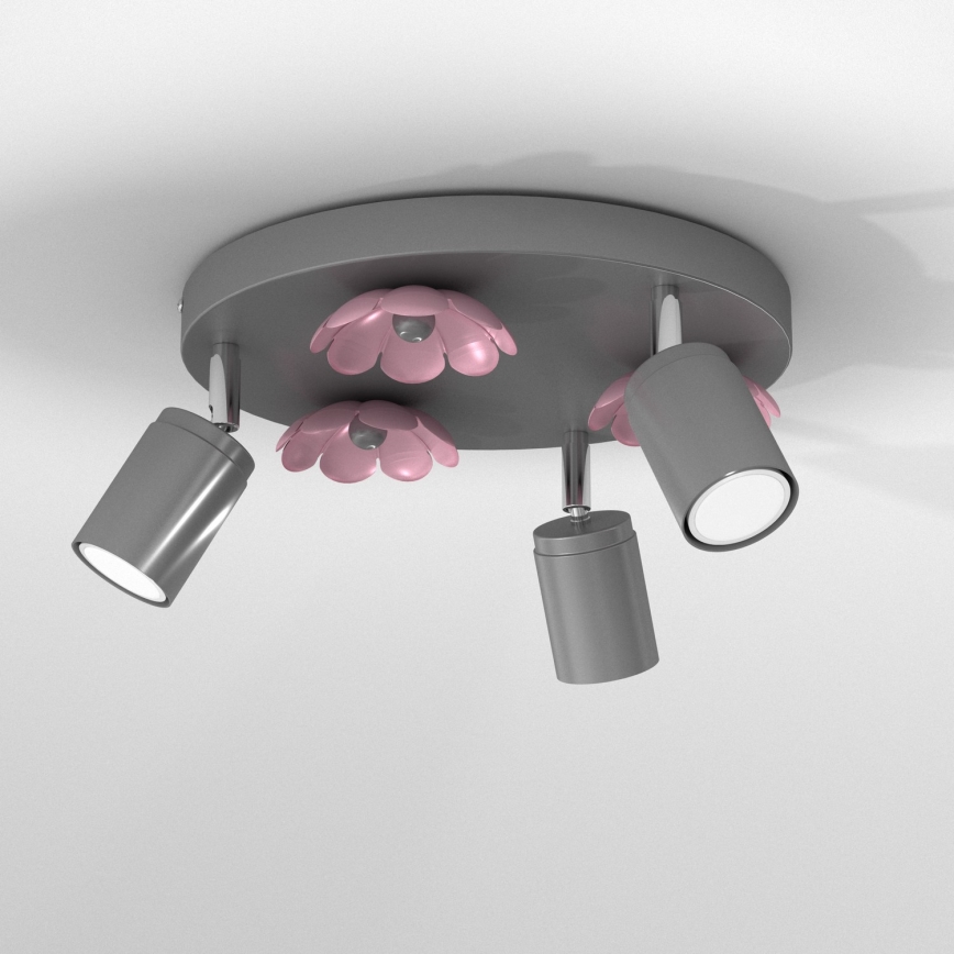Foco FLOR 3xGU10/8W/230V cromado mate
