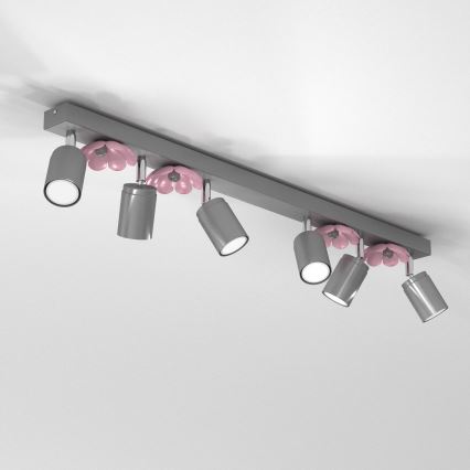 Foco FLOR 6xGU10/8W/230V cromado mate