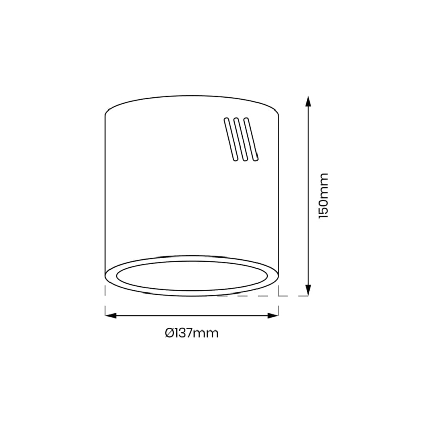 Foco GEORGE 1xE27/60W/230V diâmetro 13,7 cm branco