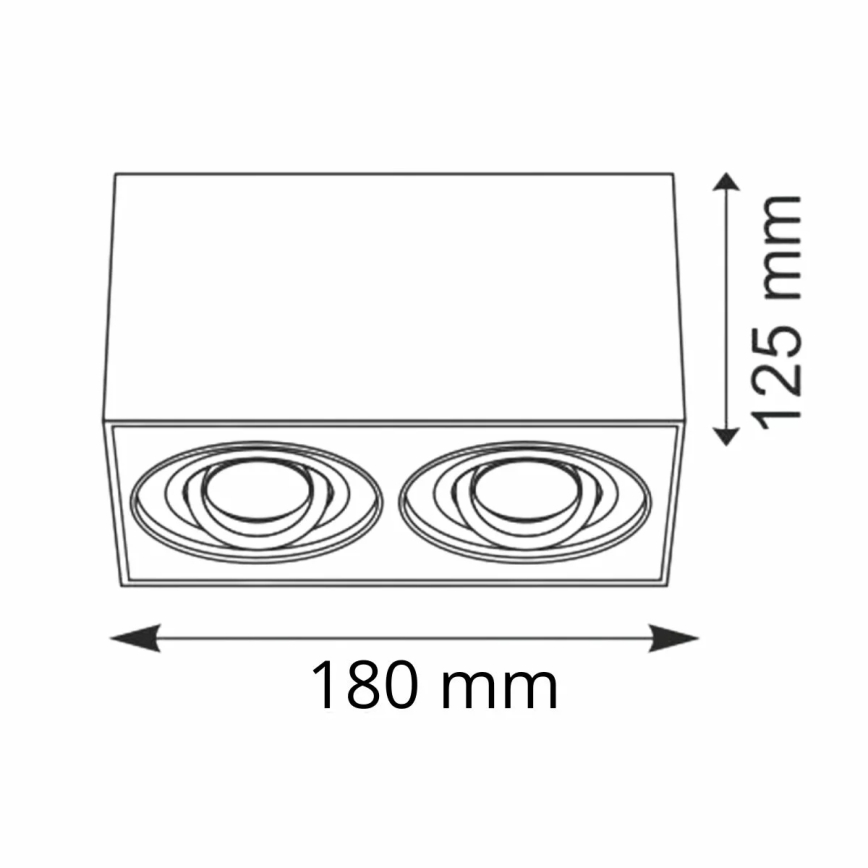 Foco HADAR Q2 2xGU10/10W/230V preto antigo