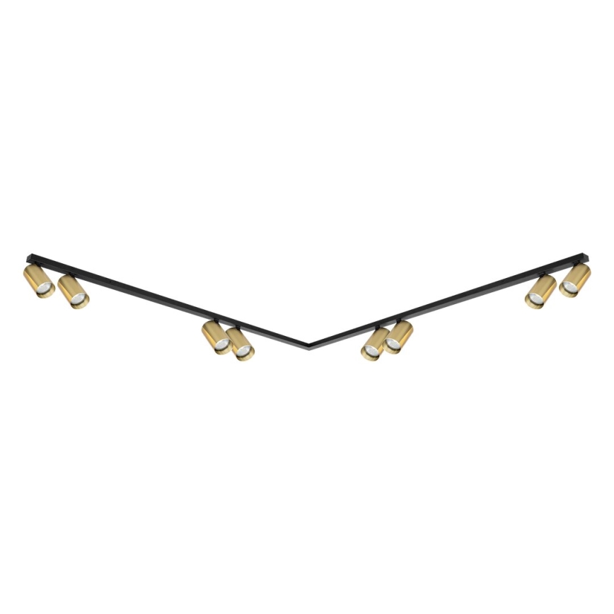 Foco HERO SPOT 8xGU10/9W/230V preto/dourado