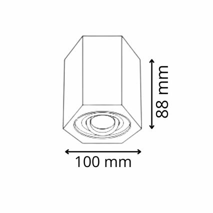 Foco HEXAGON 1xGU10/10W/230V preto antigo