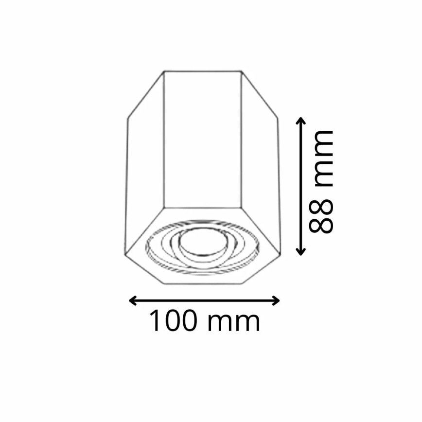Foco HEXAGON 1xGU10/10W/230V preto antigo
