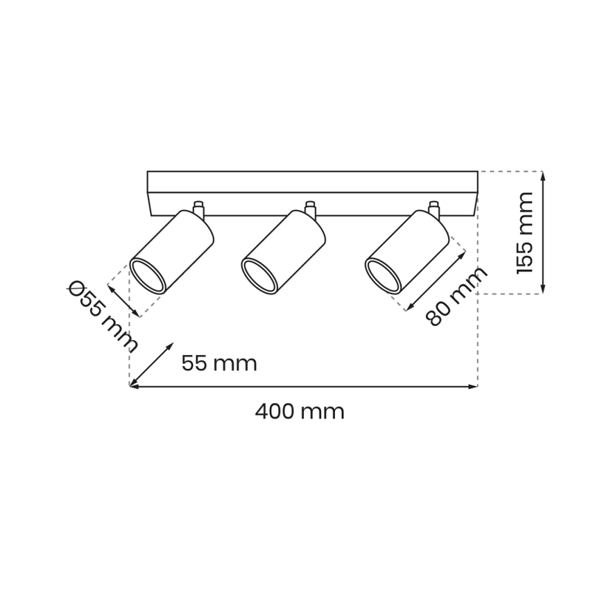 Foco HUDSON 3xGU10/8W/230V branco