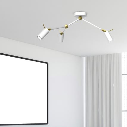 Foco IRIS 3xGU10/MR11/40W/230V branco/dourado