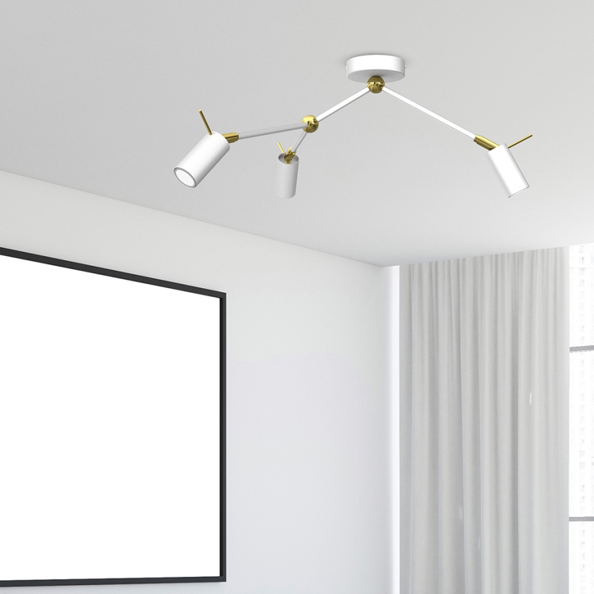 Foco IRIS 3xGU10/MR11/40W/230V branco/dourado