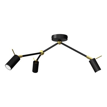 Foco IRIS 3xGU10/MR11/40W/230V preto/dourado